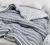 washable polyester quilt yarn- dye stripe design contracted comforter duvet