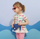 2018 New children's clothing shirt printing butterfly short-sleeved cotton girls t-shirt