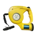 Hot sale Pet Accessories Retractable Dog Leash With LED Lights And Waste Bag Dispenser