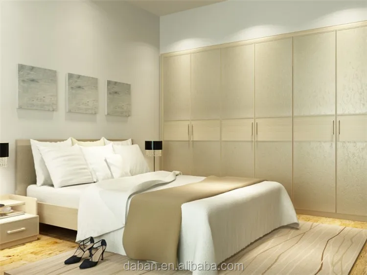 Melanine Panel Bedroom Furniture Rustic Laminated Wardrobe Doors