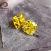 diamond yellow Cushion gemstone Cubic Zirconia Synthetic diamond golden yellow cz