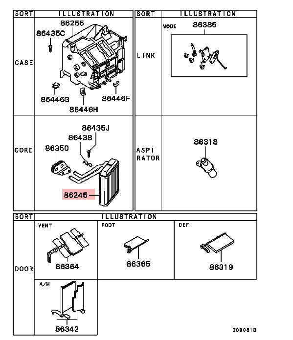 Heater Core For Mitsubishi L200 K74t 4d56 K64t K86w 6g72 K94w 4d56 K96w