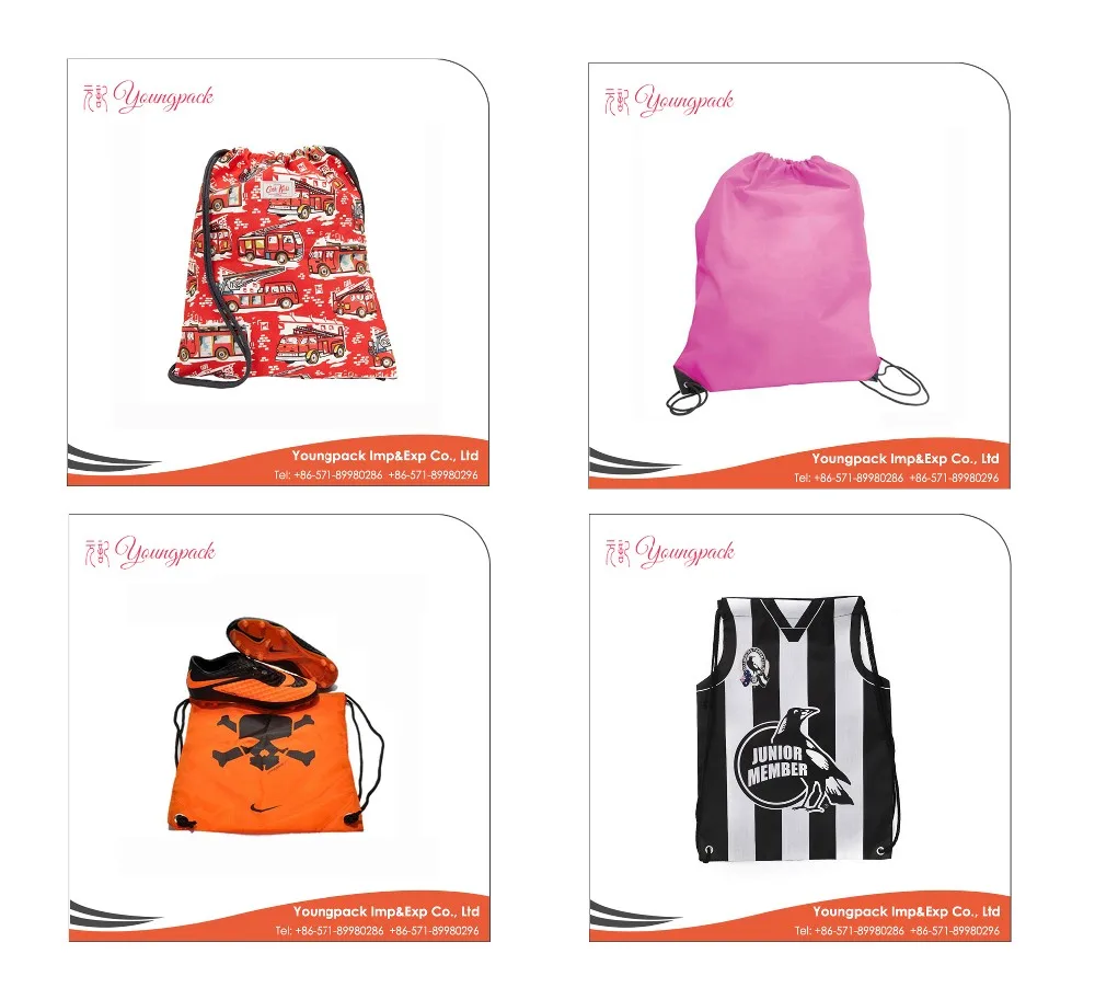 promotional polyester drawstring backpack bag