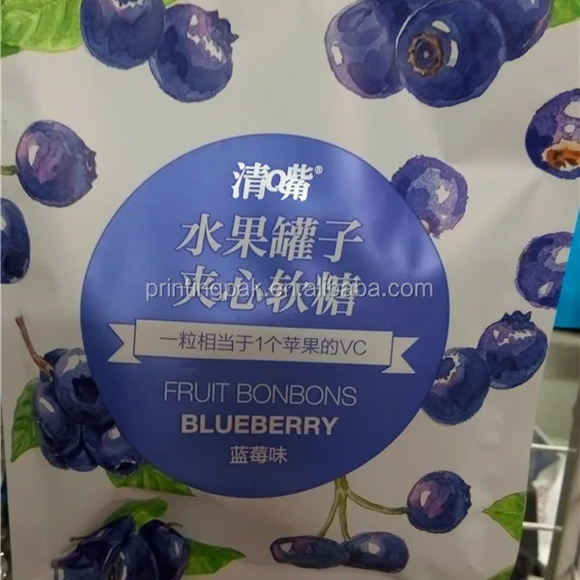 dried fruit packaging bag blue berry candy packaging bag stand