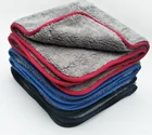 Wholesale 1000gsm Plush Thick microfibre car cleaning cloth microfiber coral fleece towel