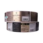 Waterproof custom roll gold hot foil stamping glossy sticker labels for product packing