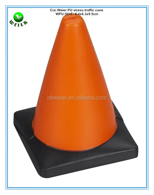 5cm promotional gift pu traffic cone stress ball/personalized pu