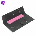 Wholesale Luxury Custom Black Cardboard Gift Card Packaging Paper Envelope String Closure with Button