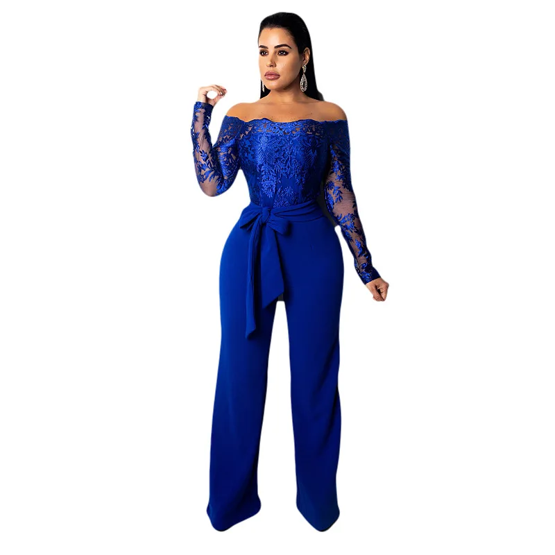 Black Lace Patchwork Long Pants Elegant Jumpsuit Women Sexy Slash Neck Long Sleeve Jumpsuits Rompers
Black Lace Patchwork Long Pants Elegant Jumpsuit Women Sexy Slash Neck Long Sleeve Jumpsuits Rompers