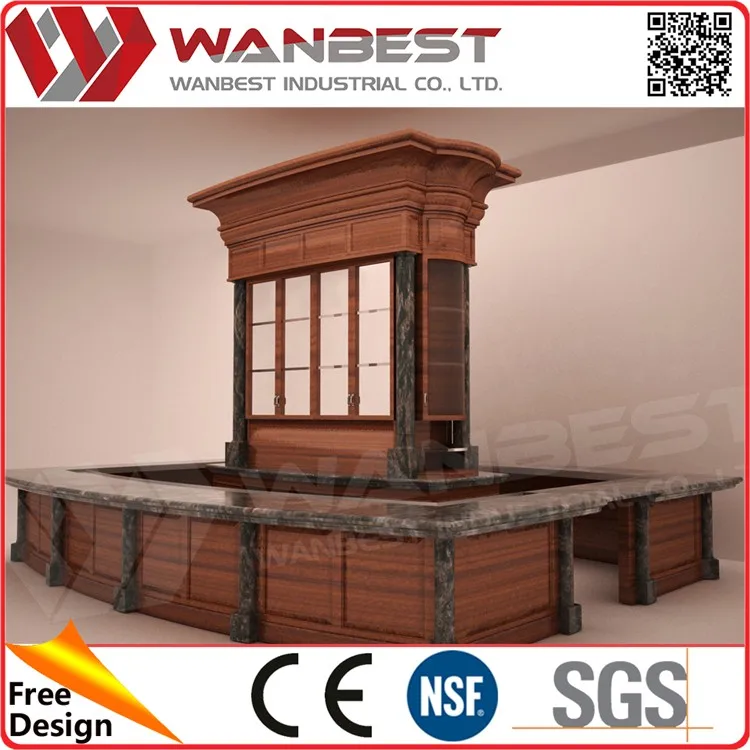 BC-110high level qualified solid wood cabinet  with marble top wine bar counters wine shelf.jpg