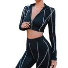Ptsports latest womens 2 piece outfit sport wear crop tops and leggings yoga set for girls and women