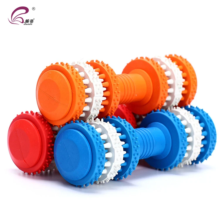 TPR Barbell Spiky Ring Pet Dog Chew Toy for Teeth Training