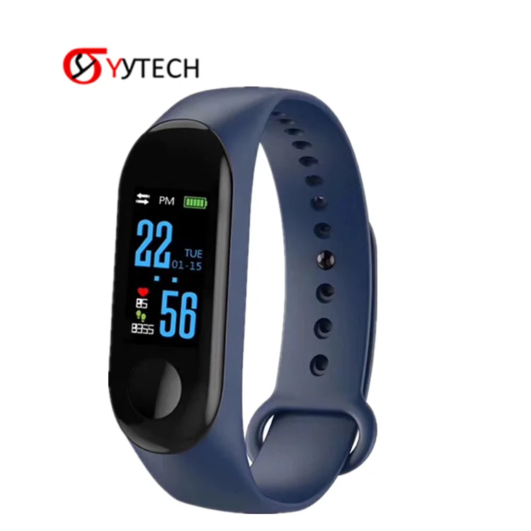 SYYTECH Color screen M3 smart bracelet Bluetooth heart rate blood pressure monitoring waterproof sports smartwatch Wristband, Black;blue;red
SYYTECH Color screen M3 smart bracelet Bluetooth heart rate blood pressure monitoring waterproof sports smartwatch Wristband, Black;blue;red