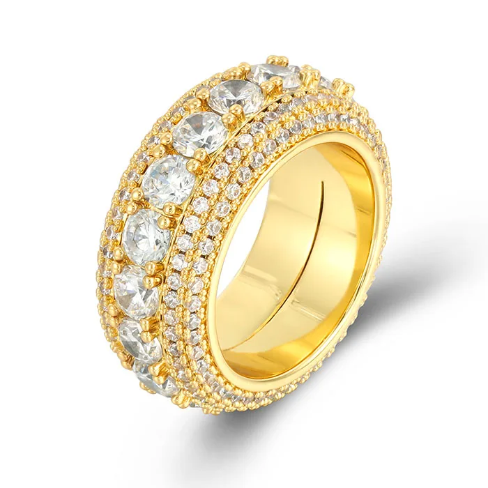 Missjewelry الهيب هوب خاتم رجالي 925 شكل مُعين من الفضة الاسترليني تصميم خاتم للرجال