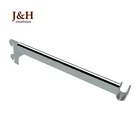 J&H Storefixture Fit 2" Slotted Wall Standard Metal Chrome Hanging Oval Tube Bracket Garment Hang Rail Saddle Bracket