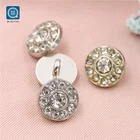 High quality 18L zinc alloy custom made hand sewing metal shirt button with diamond