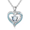 Women girlfriend i love you 925 sterling silver love heart shape pendant necklace
