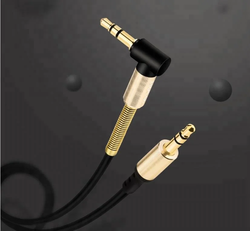 TPE 1M Spring protect 3.5mm jack Male to Male 90degress angle Stereo Audio Video Cable for Car Mobile Phone MP3/ MP4, Black
TPE 1M Spring protect 3.5mm jack Male to Male 90degress angle Stereo Audio Video Cable for Car Mobile Phone MP3/ MP4, Black