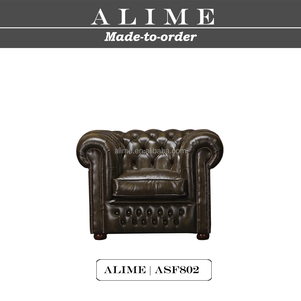 本物のalimeasf802.1暗い革チェスターフィールドの椅子-ホテル用ソファ問屋・仕入れ・卸・卸売り