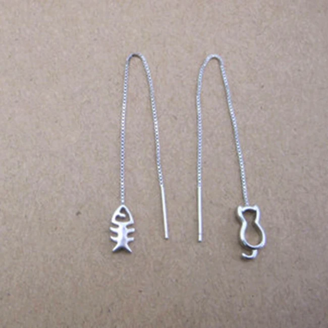 New Style Lovely Cat Fish Bone Shaped 100% Real 925-Sterling-Silver Earrings S925 Fine Jewelry For Women Party Gift EY017
New Style Lovely Cat Fish Bone Shaped 100% Real 925-Sterling-Silver Earrings S925 Fine Jewelry For Women Party Gift EY017