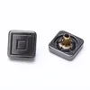 Custom logo plated gunmetal engraved square shape alloy metal snap buttons