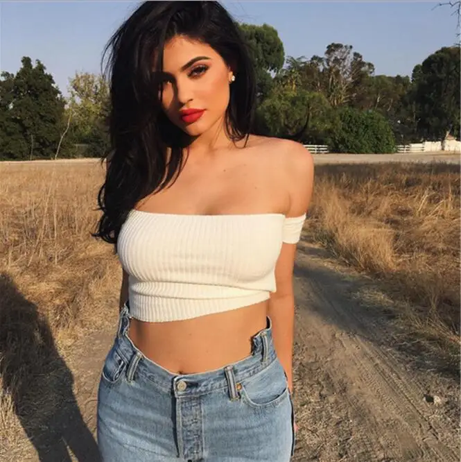 Women sexy ribs off the shoulder short tube tops 2017 summer fashion crop top casual t shirt women slim tops short sleeve, Black / white
Women sexy ribs off the shoulder short tube tops 2017 summer fashion crop top casual t shirt women slim tops short sleeve, Black / white