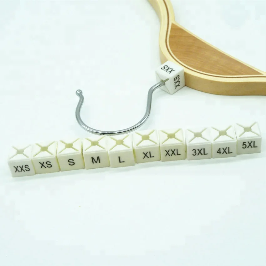 Plastic Size Markers for hangers pre-printed XXS 5XL square clothes hanger tags white size sizers disparity between sizes, Customizable
Plastic Size Markers for hangers pre-printed XXS 5XL square clothes hanger tags white size sizers disparity between sizes, Customizable