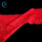 Factory wholesale decorative red flower border chantilly lace trim