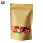 Food Grade China Manufacturer Heat Seal Zipper Biodegradable Brown Custom Kraft Paper Bag For Food