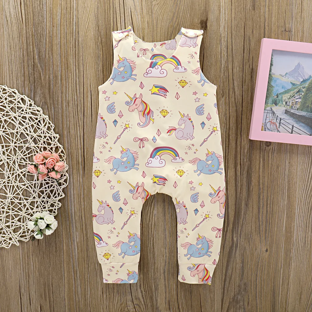 baby clothes summer fall unicorn pattern rompers baby romper