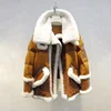 Fahion Pattern One Fur Overcoat Winter Turkish Sheepskin Leather Coats Down Jacket Women
