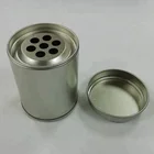 Round Plain Metal Spice Tin Box with Sieve