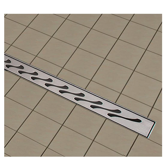 Long linear stainless steel bathroom sink part garage floor drain