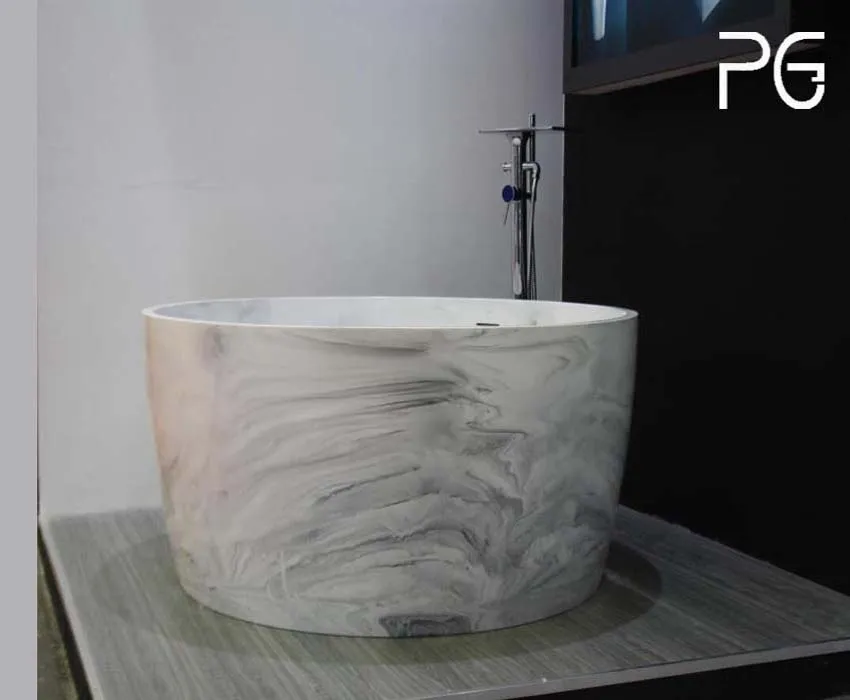 Freestanding unique solid marble bathtubs for hotel