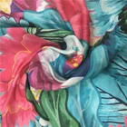 digital print silk fabric silk rayon blend satin flower print fabric