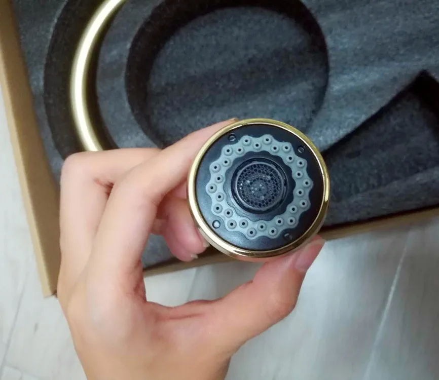 Brushed Gold Single Lever Kitchen Taps Sink Faucet With Spray