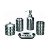 Silver color hotel household stainless steel bath accessories set bathroom cleaning five pieces set