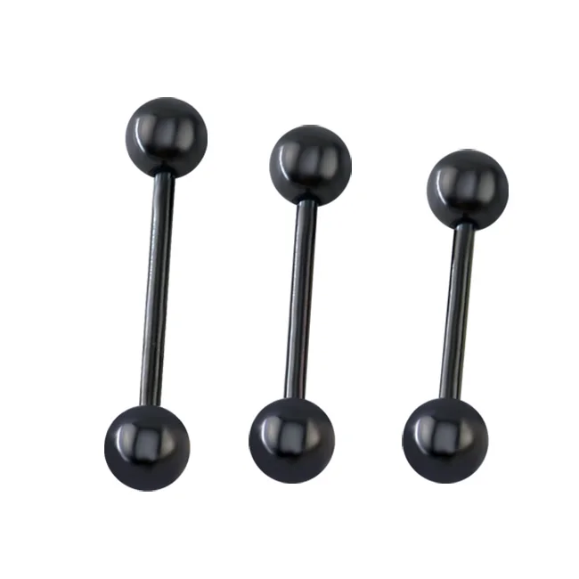 Stainless steel body jewelry black anodized ball 14G cheap piercing tongue rings