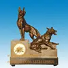 Casting Brass Desktop Clock With Dog Sculptures