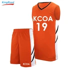 Sports-specific custom orange basketball uniform with logo designs