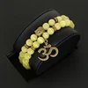 Wholesale lucky yellow yoga blessing Buddha head alphabet stretch string charm cat-eye crystal bracelet