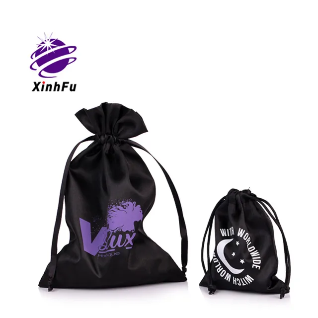 silk black satin gift pouch drawstring dust bag