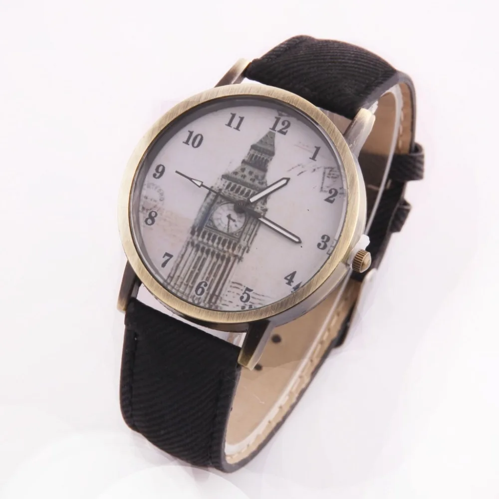 2015 Women Fashion Retro Leather Strap Dress Quartz Watch Ladies Vintage Wrist Watches Casual Horloge Female Big Ben Clock Saat