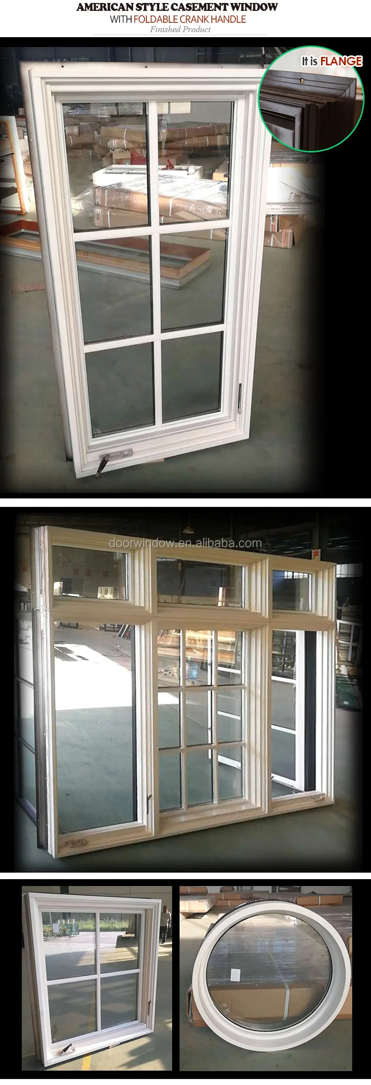 American NAMI certified wood aluminum composite crank casement windows