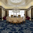 Luxury Modern Design Flower Patterns Nylon Fireproof Blue Flooring Carpets For Lobby, Banquet Halls, Ballroom, Corridor, Bar