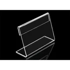 Promotion L-shape display desk label card frame 11 x 17 acrylic sign holder