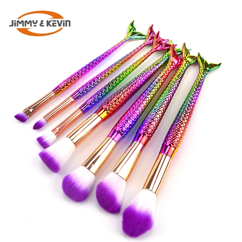 Rainbow Colorful Bling Mermaid Handle Plastic 7 Pcs Makeup Brush Set
Rainbow Colorful Bling Mermaid Handle Plastic 7 Pcs Makeup Brush Set