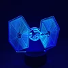 Creative Night Lights 3D Led Table Lamp Twin Lon Engines Fighter Design with 7Colors Changing Wholesale