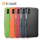 ICARER Side-Open Real Leather Phone Cover Case for iPhone X