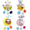 wholesale Factory Hot Sale Baby Infant bed stroller plush soft stuffed toy cute cuddly animal shape music rattle wrist toy